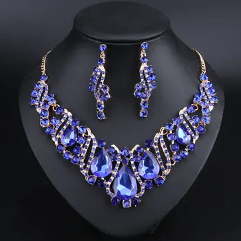 Moda Bijuterii Indian Colier De Cristal, Cercei De Mireasa Seturi De Bijuterii Pentru Mirese Petrecere Costum De Nunta Accesorii Decor