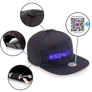 Moda Bumbac Bluetooth Programabile cu LED mesaj de defilare Cap Șepci de Baseball pentru Femei și Bărbați hip hop street dance party pescuit capac