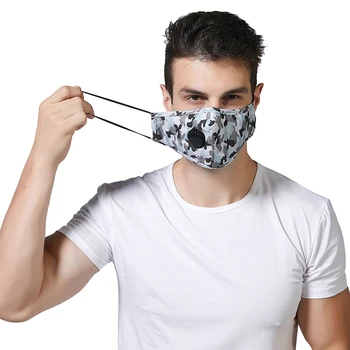 Moda Camuflaj Imprimare Masca Cu Filtru de Evacuare Supape Adult Anti Praf PM2.5 Masca de Fata Reutilizabile Gura Masca Lavabil mascarilla