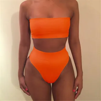 Moda Casual Slim Solid Sexy pentru Femei, Costume de baie Bandaj Bikini Set Push-up Sutien de Baie costume de Baie, Haine de Vară