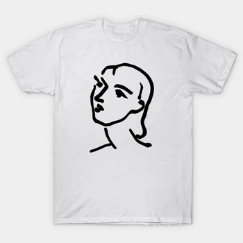 Moda coreeană Artă Desen tricou Femei Abstract Cuplu Graphic Tee Drăguț Ulzzang Henri Matisse Linie de Desen, pictura pe Fata T-Shirt