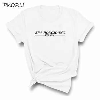 Moda coreeană kpop Ateez părtinire KIM HONGJOONG tipărite tricou pentru femei yong fata de t-shirt fanii cadou haine S-3XL