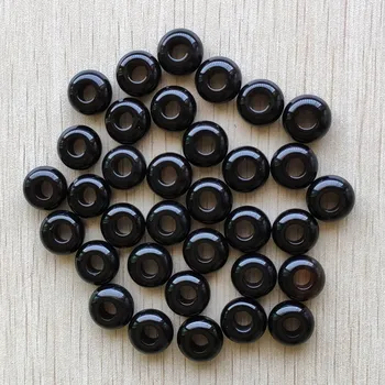 Moda de bună calitate naturale de onix negru forma rotunda mare gaura margele 8x14mm pentru bijuterii marcarea 50pcs/lot en-gros transport gratuit