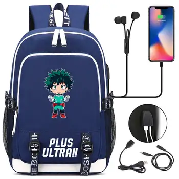 Moda de Desene animate Anime Eroul Meu mediul Academic Deku USB Fată Băiat Carte sac de Școală Femei, Adolescenți, Bărbați Rucsac pentru Laptop Packsack