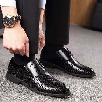 Moda de vara Formale Bărbați Pantofi Pumn Dantela Respirabil Gol de Afaceri Rochie Pantofi din Piele Sandale Casual Oxfords rty67