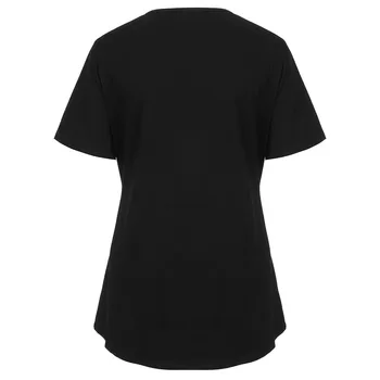 Moda de vara pentru Femei Maneci Scurte Plasa Panoul Plus Dimensiune Tunica T-shirt de Vânzare la Cald O-gât Aplicatiile Florale Pulover Negru Topuri 2019