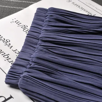 Moda De Înaltă Talie Fuste Plisate Femei Șifon Fusta Midi Vară O-Linie Fuste Lungi Solid Fusta Tul De Sex Feminin 2019
