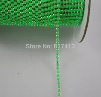 Moda decalcomanii SS6 acril verde 2 mm lanț de argint asieta 10 Metri transport gratuit