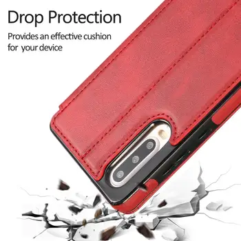 Moda Din Piele Banca Cartelei Magnetice În Caz De Metal Pentru Huawei P30 Pereche 20 Pro Lite Mini Portofel Anti-Picătură Capac De Protecție