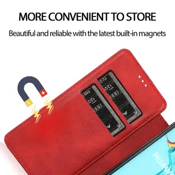 Moda Din Piele Banca Cartelei Magnetice În Caz De Metal Pentru Huawei P30 Pereche 20 Pro Lite Mini Portofel Anti-Picătură Capac De Protecție