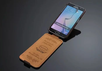 Moda din Piele Flip-Caz Acoperire pentru Samsung Galaxy S6 G920F de Calitate de Top de Brand Original Rafinat Full-cereale din Piele