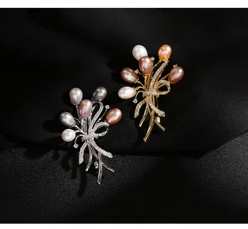 Moda Elegant Zircon apă Dulce Pearl Floare Broșe Pin Moda Eșarfă Catarama Bijuterii Accesoriu De sex Feminin XR05578