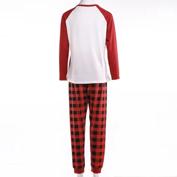 Moda Familie Părinte-copil Pijamale Cerb de Crăciun de Imprimare de Top si Elastic Carouri Pantaloni Set de Două Piese