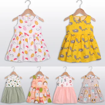 Moda Fata Rochie fără mâneci vară 2020 Rochii pentru Copii de Ziua Flori Rochie pentru 0-4year gilrs rochie Copii baby Girl Haine