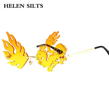 Moda fără ramă de ochelari de Soare pentru Femei Unice Dragon Phoenix Colorate ochelari de Soare Barbati Metal Party Ochelari Pentru Femei UV400 Ochelari de H104