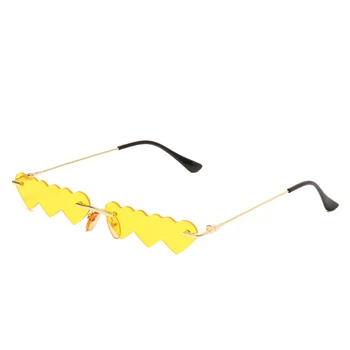 Moda fără ramă de ochelari de Soare pentru Femei ochelari de Soare în Formă de Inimă de Lux de Metal Mic Cadru ochelari de Soare UV400 Ochelari de gafas de sol