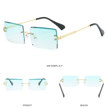 Moda fără ramă Dreptunghi ochelari de Soare UV400 Protecție Vizual HD Ochelari Unisex Anti-orbire Ochelari de Vară în aer liber, Plajă, Ochelari de