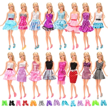 Moda Handmade 22 de Articole/Mulțime de Jucării Păpuși Accesorii = Random 12 Rochii+ Jucarii Copii 10 Pantofi Pentru Joc Barbie DIY Cadou