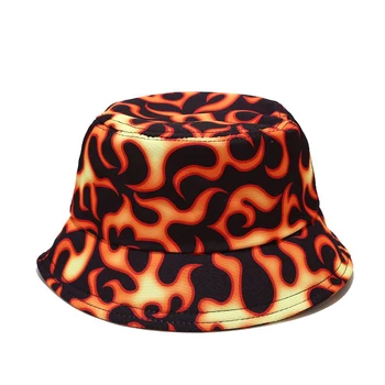 Moda Harajuku Reversibile Pălărie Găleată de Incendiu Tie dye Fluture Nor Dragon Print Pescar Pălărie Panama Bob Chapeau Bărbați Femei