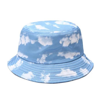 Moda Harajuku Reversibile Pălărie Găleată de Incendiu Tie dye Fluture Nor Dragon Print Pescar Pălărie Panama Bob Chapeau Bărbați Femei