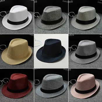 Moda Jazz Palarie de Paie Unisex Palarie de Soare Cap Pălării de Cowboy Wide brim Fedora Făcut Hip-hop Soare Pălărie Panama Trilby Sfărâmare