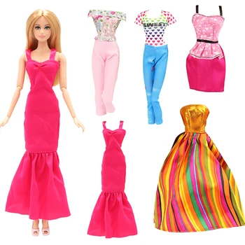 Moda Manual 5 Elemente/lot Papusa Accesorii Copii Jucarii Papusa Rochie Haine Pentru Barbie Joc de Pansament DIY Cadou