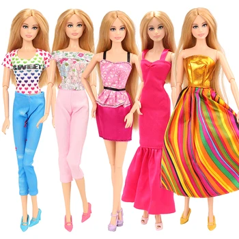 Moda Manual 5 Elemente/lot Papusa Accesorii Copii Jucarii Papusa Rochie Haine Pentru Barbie Joc de Pansament DIY Cadou