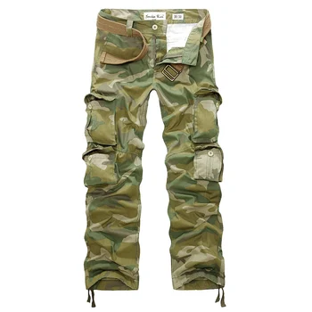Moda Militar Cargo Mens Pantaloni De Camuflaj Tactice Pantaloni Sex Masculin De Buzunar Multi Armata Verde De Camuflaj, Pantaloni Casual, Pantaloni Largi, Din Bumbac