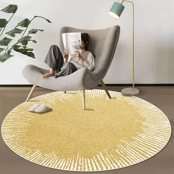 Moda Modern De Aur Rezumat Linie Albă Camera De Zi Dormitor Coș De Agățat Scaun Rotund Floor Mat Covor Personalizat
