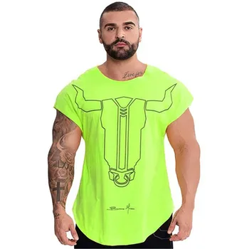 Moda Musculare Bărbați fără Mâneci Tricou Brand de Fitness Culturism Tricou Barbati Fitness Bumbac bluze de corp de Brand pentru Bărbați Tricou