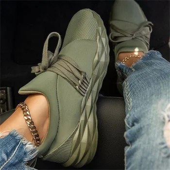 Moda Pantofi Casual pentru Femei Doamnelor Adidas Dantele ochiurilor de Plasă Respirabil Platformă în aer liber Ușoare Pantofi Roz Verde Negru Alb