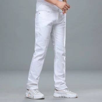 Moda pentru bărbați Blugi Albi 2020 Nou Brand de Îmbrăcăminte de Înaltă Calitate din Bumbac Elastic Confortabil Business Casual tineret Slim Jeans