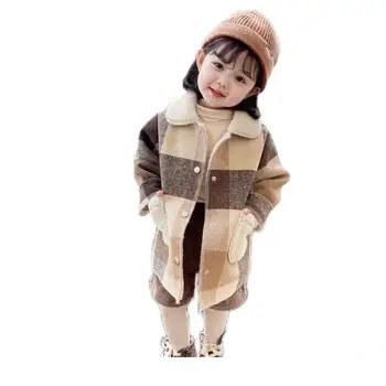 Moda Pentru Copii Blana Fete Haină De Iarnă Caldă Copii Îngroșa Maneca Lunga Jachetă Copii Butoane De Zăpadă Îmbrăcăminte Îmbrăcăminte Pentru Adolescenți