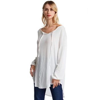 Moda Pentru Femei Maneci Scurte, Neregulate Bluze Lungi Doamnelor Casual De Vara V Gât Topuri Largi Solid Bluza