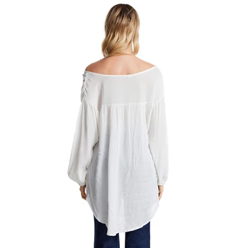 Moda Pentru Femei Maneci Scurte, Neregulate Bluze Lungi Doamnelor Casual De Vara V Gât Topuri Largi Solid Bluza