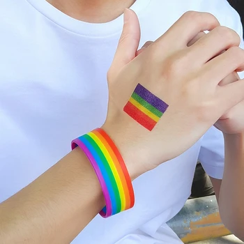 Moda Rainbow Silicon Mândrie Bratara Mutilayered Cauciuc De Homosexuali Și Lesbiene Moda Bijuterii Brățară