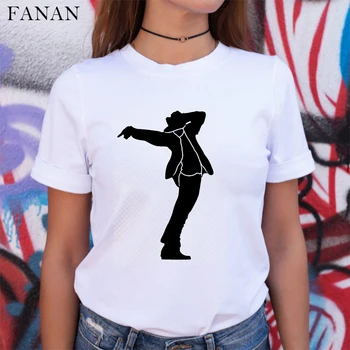 Moda Regele Pop Michael Jackson tricou Femei MJ numit olodum Vara T-shirt Harajuku Imprimare Alb Tricou Hip Hop Street Topuri Tricouri