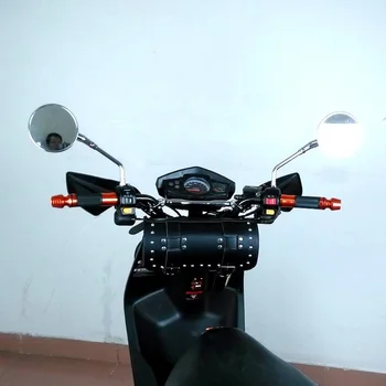 Moda Retro Motocicleta Furculita Instrument De Forma De Motocicleta De Top Caz Sac De Depozitare Motocicleta Bagaje De Călătorie Șa Sac Negru/Maro