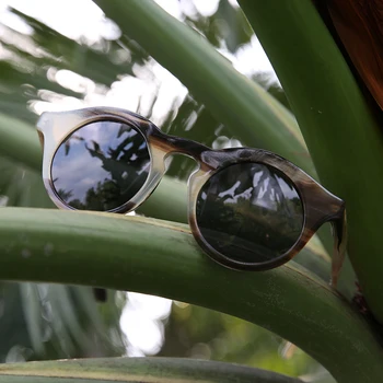 Moda rotund natural iac corn polarizat ochelari de soare pentru femei optic ochelari ochelari de vedere