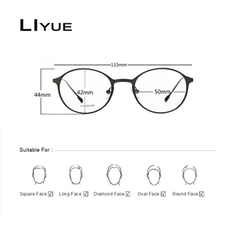 Moda rotund Ochelari Rame Femei Bărbați Optice, Ochelari de Calculator Retro ochelari full Metal Transparent Miopie ochelari rame