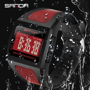 Moda Sanda Brand de Top Sport Barbati Ceas Digital Simplu cu Led-uri Impermeabil Ceas Electronic Reloj Hombre