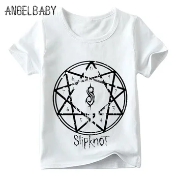 Moda Slipknot Trupa de Rock Imprimare Copii tricou pentru Copii de Vara Maneca Scurta Alb Topuri Băieți și Fete Casual T-shirt