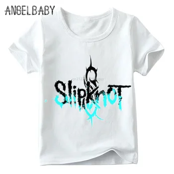 Moda Slipknot Trupa de Rock Imprimare Copii tricou pentru Copii de Vara Maneca Scurta Alb Topuri Băieți și Fete Casual T-shirt