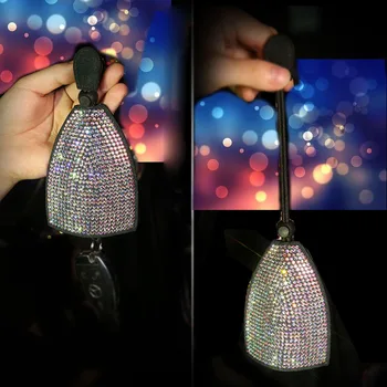 Moda Stras Colorate Cheia De La Mașină Caz Bling Cristal De Diamant Cheie Portofel Dimensiune Universală Fete Femei Cheie Auto Sac Pungă Cheie Lanț