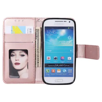Moda Totem Slot pentru Card pentru Samsung Galaxy S4 Mini Caz Flip Coque Samsung S4 Caz Portofel din Piele pentru Samsung S4 Mini Acoperi