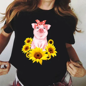 Moda Tricou Femei Kawaii Floarea-soarelui Imprimare cu Mâneci Scurte Femme T-shirt de Epocă Vogue Ullzang Tricou Harajuku Sus Teuri de sex Feminin