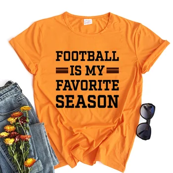 Moda Tricou Femme De Fotbal Este Anotimpul Meu Preferat Amuzant Scrisoarea Imprimate Topuri Tricou Femei Haine