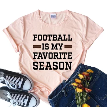 Moda Tricou Femme De Fotbal Este Anotimpul Meu Preferat Amuzant Scrisoarea Imprimate Topuri Tricou Femei Haine