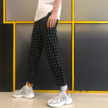 Moda Vintage Carouri Mozaic Pantaloni Harajuku Femeie Bărbat Pantaloni Elastice De Înaltă Talie Pantaloni Coreean De Cauzalitate Pantaloni Drepte