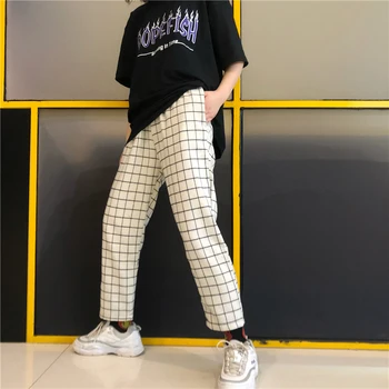 Moda Vintage Carouri Mozaic Pantaloni Harajuku Femeie Bărbat Pantaloni Elastice De Înaltă Talie Pantaloni Coreean De Cauzalitate Pantaloni Drepte